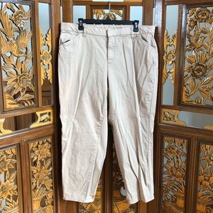 Terra & Sky Khaki Pants Women Sz 16W Straight Leg Pockets Cotton Blend